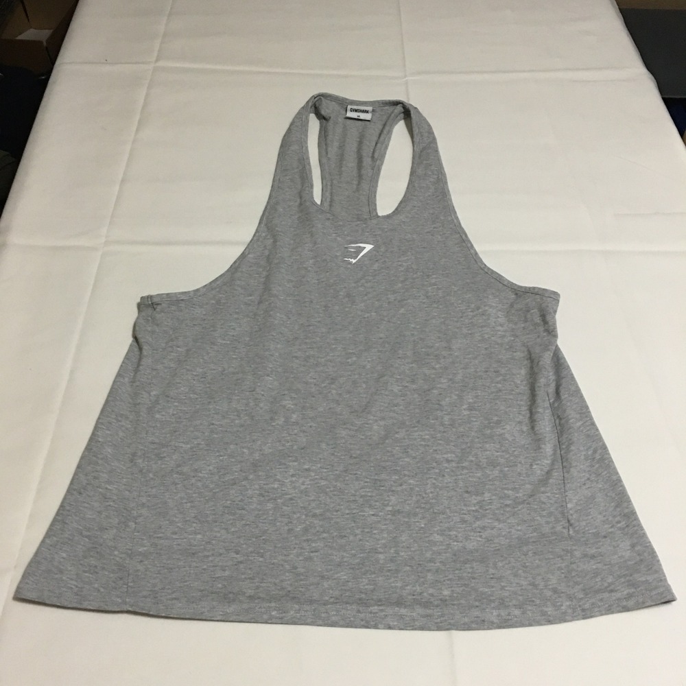 Gymshark Tank Top Mens XL Gray Racerback Graphic Logo Athletic
